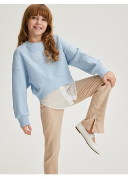 Reserved - Prążkowane legginsy - beżowy ze sklepu Reserved w kategorii Spodnie dziewczęce - zdjęcie 171198642