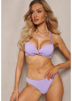 Fioletowe Bikini z Usztywnianym Biustonoszem Wykończonym Łańcuszkiem z Elastycznymi Majtkami Mamarie ze sklepu Renee odzież w kategorii Stroje kąpielowe - zdjęcie 171199724