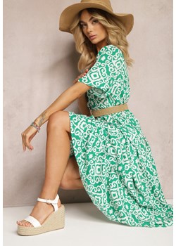 Zielona Casualowa Sukienka z Rozkloszowanym Fasonem Wilalila ze sklepu Renee odzież w kategorii Sukienki - zdjęcie 171199900