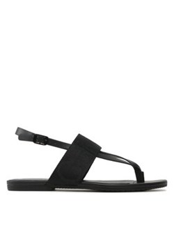 Calvin Klein Jeans Sandały Flat Sandal Toepost Webbing YW0YW00956 Czarny ze sklepu MODIVO w kategorii Sandały damskie - zdjęcie 171200541