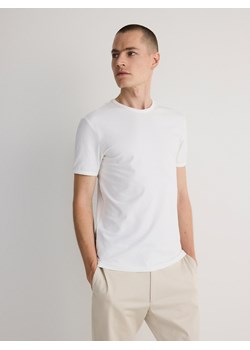 Reserved - T-shirt slim fit - biały ze sklepu Reserved w kategorii T-shirty męskie - zdjęcie 171200854