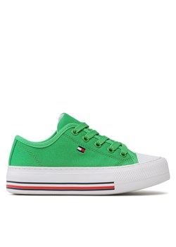 Trampki Tommy Hilfiger Low Cut Lace-Up Sneaker T3A9-32677-0890 M Green M ze sklepu eobuwie.pl w kategorii Trampki dziecięce - zdjęcie 171201284