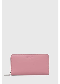 HUGO portfel damski kolor różowy ze sklepu ANSWEAR.com w kategorii Portfele damskie - zdjęcie 171204593