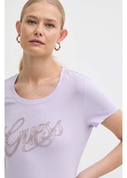 Guess t-shirt damski kolor różowy W4GI30 J1314 ze sklepu ANSWEAR.com w kategorii Bluzki damskie - zdjęcie 171204664