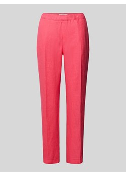 Lniane spodnie o skróconym kroju z elastycznym pasem ze sklepu Peek&Cloppenburg  w kategorii Spodnie damskie - zdjęcie 171205701