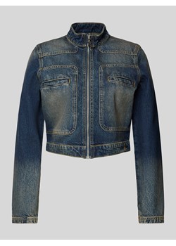 Kurtka jeansowa krótka z efektem znoszenia ze sklepu Peek&Cloppenburg  w kategorii Kurtki damskie - zdjęcie 171205814