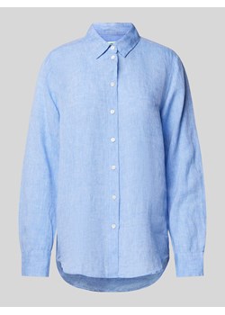 Bluzka lniana w jednolitym kolorze ze sklepu Peek&Cloppenburg  w kategorii Koszule damskie - zdjęcie 171206044