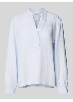 Bluzka lniana z kołnierzem z lamówką ze sklepu Peek&Cloppenburg  w kategorii Bluzki damskie - zdjęcie 171206082