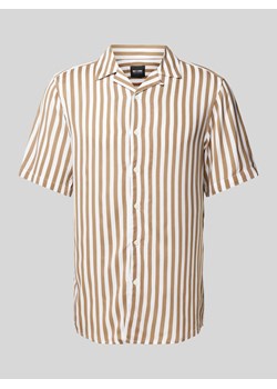 Koszula casualowa z wiskozy z kołnierzem z połami model ‘WAYNE’ ze sklepu Peek&Cloppenburg  w kategorii Koszule męskie - zdjęcie 171206453