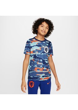 Przedmeczowa koszulka piłkarska dla dużych dzieci Nike Dri-FIT Holandia Academy Pro - Niebieski ze sklepu Nike poland w kategorii T-shirty chłopięce - zdjęcie 171206743