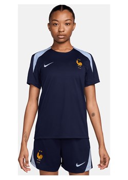 Damska dzianinowa koszulka piłkarska z krótkim rękawem Nike Dri-FIT FFF Strike - Niebieski ze sklepu Nike poland w kategorii Bluzki damskie - zdjęcie 171206744