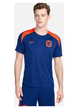 Męska dzianinowa koszulka piłkarska z krótkim rękawem Nike Dri-FIT Holandia Strike - Niebieski ze sklepu Nike poland w kategorii T-shirty męskie - zdjęcie 171206794