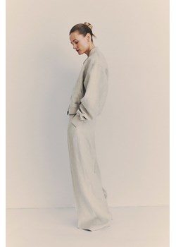 H & M - Eleganckie spodnie lniane - Beżowy ze sklepu H&M w kategorii Spodnie damskie - zdjęcie 171206812