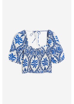 H & M - Elastycznie marszczony top - Niebieski ze sklepu H&M w kategorii Bluzki damskie - zdjęcie 171206870