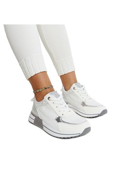 Białe sneakersy na platformie Kerttu ze sklepu ButyModne.pl w kategorii Buty sportowe damskie - zdjęcie 171207361