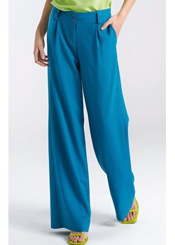 Spodnie damskie lniane wide leg niebieskie SD85, Kolor niebieski, Rozmiar 36, Nife ze sklepu Primodo w kategorii Spodnie damskie - zdjęcie 171209150