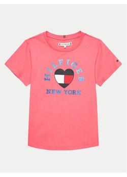 Tommy Hilfiger T-Shirt Vinyl KG0KG07814 D Różowy Regular Fit ze sklepu MODIVO w kategorii Bluzki dziewczęce - zdjęcie 171212531