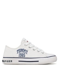 Tommy Hilfiger Trampki Varsity Low Cut Lace-Up Sneaker T3X9-32833-0890 M Biały ze sklepu MODIVO w kategorii Trampki dziecięce - zdjęcie 171212681