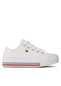 Tommy Hilfiger Trampki Low Cut Lace-Up Sneaker T3A9-32677-0890 M Biały ze sklepu MODIVO w kategorii Trampki dziecięce - zdjęcie 171212753
