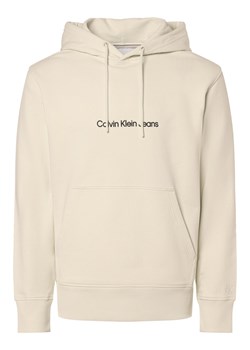 Calvin Klein Jeans Męski sweter z kapturem Mężczyźni Bawełna seledynowy jednolity ze sklepu vangraaf w kategorii Bluzy męskie - zdjęcie 171213611