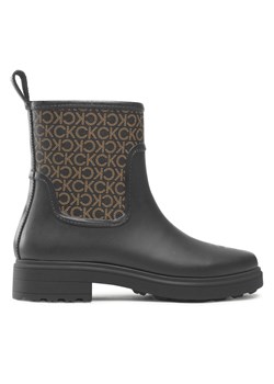 Kalosze Calvin Klein Rain Boot W/Flc HW0HW01319 Black/Brown Mono 0GL ze sklepu eobuwie.pl w kategorii Kalosze damskie - zdjęcie 171214732