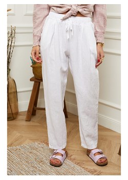 Le Monde du Lin Lniane spodnie w kolorze białym ze sklepu Limango Polska w kategorii Spodnie damskie - zdjęcie 171214960