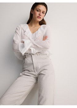 Reserved - Krótka bluzka z falbanami - biały ze sklepu Reserved w kategorii Bluzki damskie - zdjęcie 171217271