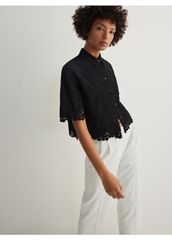 Reserved - Koszula z ażurowym wzorem - czarny ze sklepu Reserved w kategorii Koszule damskie - zdjęcie 171219221