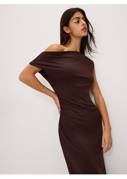 Reserved - Sukienka midi - ciemnobrązowy ze sklepu Reserved w kategorii Sukienki - zdjęcie 171219600