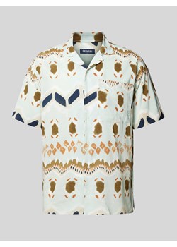 Koszula casualowa o kroju tailored fit z kołnierzem z połami ze sklepu Peek&Cloppenburg  w kategorii Koszule męskie - zdjęcie 171220350