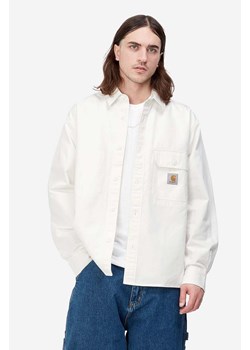 Carhartt WIP koszula bawełniana Reno Shirt Jac męska kolor biały relaxed z kołnierzykiem klasycznym I031447-BLACK ze sklepu PRM w kategorii Koszule męskie - zdjęcie 171220461