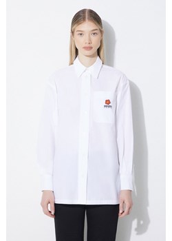Kenzo koszula bawełniana Boke Flower Oversize Shirt damska kolor biały relaxed z kołnierzykiem klasycznym FD52CH0919LH.01 ze sklepu PRM w kategorii Koszule damskie - zdjęcie 171220560