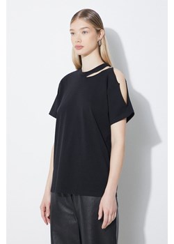 MM6 Maison Margiela t-shirt bawełniany damski kolor czarny S52GC0305 ze sklepu PRM w kategorii Bluzki damskie - zdjęcie 171220834