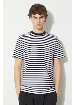 Carhartt WIP t-shirt bawełniany S/S Seidler Pocket T-Shirt męski kolor czarny wzorzysty I032311.1Z0XX ze sklepu PRM w kategorii T-shirty męskie - zdjęcie 171220874