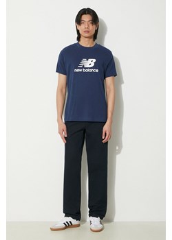 New Balance t-shirt bawełniany Sport Essentials męski kolor granatowy z nadrukiem MT41502NNY ze sklepu PRM w kategorii T-shirty męskie - zdjęcie 171220911