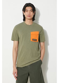Napapijri t-shirt bawełniany S-Tepees męski kolor zielony z aplikacją NP0A4HQJGAE1 ze sklepu PRM w kategorii T-shirty męskie - zdjęcie 171220930