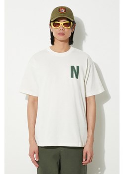 Norse Projects t-shirt bawełniany Simon Loose Organic męski kolor beżowy z nadrukiem N01.0659.0957 ze sklepu PRM w kategorii T-shirty męskie - zdjęcie 171220942