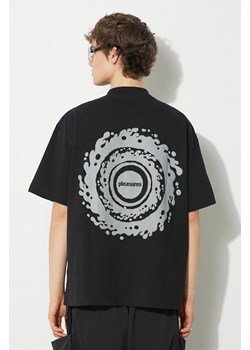 PLEASURES t-shirt bawełniany Twirl Henley męski kolor czarny z nadrukiem P24SP022.BLACK ze sklepu PRM w kategorii T-shirty męskie - zdjęcie 171220962