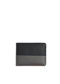 Cropp - Czarno-szary portfel z imitacji skóry - czarny ze sklepu Cropp w kategorii Portfele męskie - zdjęcie 171221462
