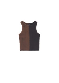 Cropp - Czarno-brązowy top - brązowy ze sklepu Cropp w kategorii Bluzki damskie - zdjęcie 171221653