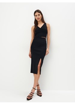 Mohito - Dzianinowa czarna spódnica midi - czarny ze sklepu Mohito w kategorii Spódnice - zdjęcie 171221770