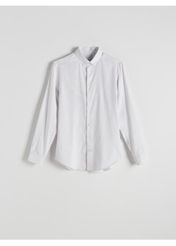 Reserved - Koszula slim fit z domieszką lnu - jasnoszary ze sklepu Reserved w kategorii Koszule męskie - zdjęcie 171222014
