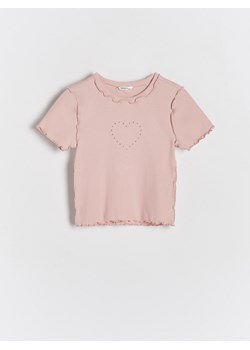 Reserved - T-shirt z aplikacją - brudny róż ze sklepu Reserved w kategorii Bluzki dziewczęce - zdjęcie 171222023