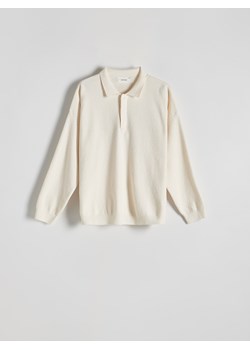Reserved - Sweter polo - złamana biel ze sklepu Reserved w kategorii Swetry męskie - zdjęcie 171222061