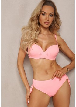 Różowe Bikini Biustonosz z Usztywnianymi Miseczkami Majtki Figi Ozdobione Troczkami Tamarie ze sklepu Renee odzież w kategorii Stroje kąpielowe - zdjęcie 171223210