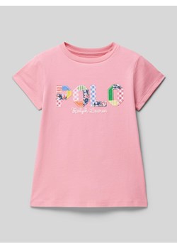 T-shirt z nadrukiem z logo ze sklepu Peek&Cloppenburg  w kategorii Bluzki dziewczęce - zdjęcie 171223822