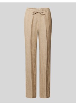 Lniane spodnie z elastycznym pasem model ‘FARINA’ ze sklepu Peek&Cloppenburg  w kategorii Spodnie damskie - zdjęcie 171223864