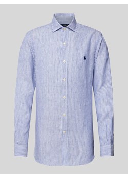 Koszula lniana o kroju Slim Fit z wzorem w paski ze sklepu Peek&Cloppenburg  w kategorii Koszule męskie - zdjęcie 171223891