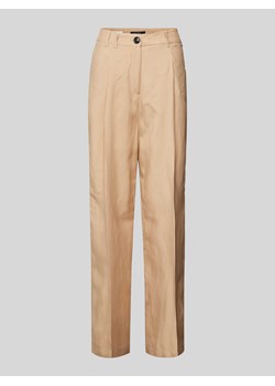 Spodnie materiałowe z szeroką nogawką i zakładkami w pasie ze sklepu Peek&Cloppenburg  w kategorii Spodnie damskie - zdjęcie 171223970