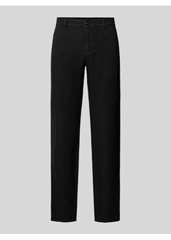 Spodnie lniane o kroju regular fit w jednolitym kolorze model ‘LOU’ ze sklepu Peek&Cloppenburg  w kategorii Spodnie męskie - zdjęcie 171224194